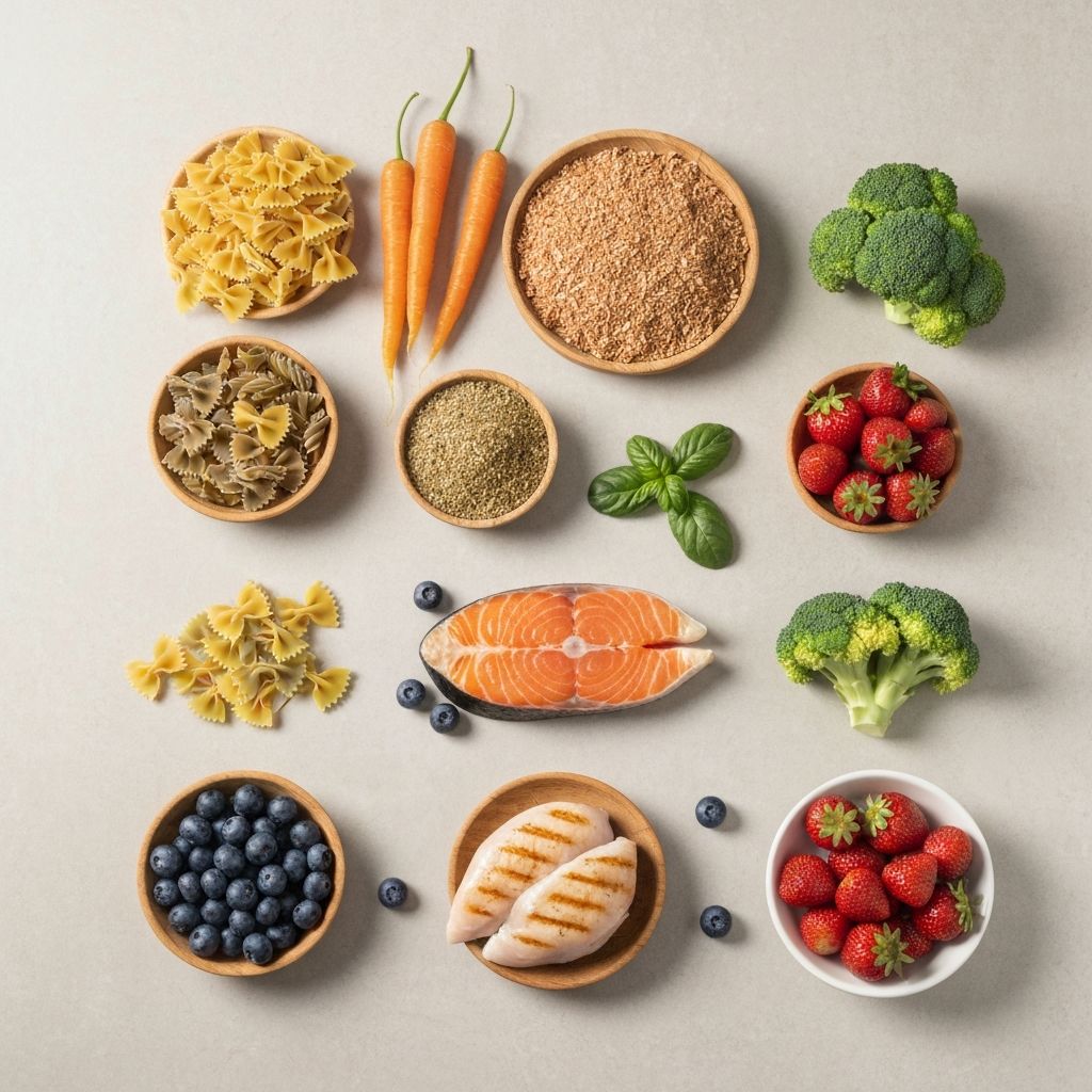 Variety of foods representing energy balance